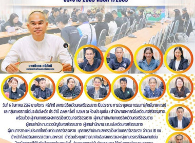 การประชุมคณะกรรมการคัดเลือกสหกรณ์และกลุ่มเกษตรกรดีเด่นระดับจังหวัด ประจำปี 2569 ครั้งที่ 1/2569 ณ ห้องประชุมชั้น 2 สำนักงานสหกรณ์จังหวัดนครศรีธรรมราช พร้อมด้วย ผู้แทนเกษตรและสหกรณ์จังหวัดนครศรีธรรมราช ผู้แทนสำนักงานเกษตรจังหวัดนครศรีธรรมราช ผู้แทนสำนักงา ... พารามิเตอร์รูปภาพ 1