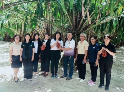 ร่วมลงพื้นที่เพื่อให้ข้อมูลการติดตามผลการดำเนินงานโครงการสนับสนุนการกระจายผลไม้เพื่อยกระดับราคาของสถาบันเกษตรกร ปี 2569 โดยมีนางสาววิไลลักษณ์ ศรีบุญเรือง ผู้อำนวยการกลุ่มพัฒนาสหกรณ์การเกษตร 2 ร่วมกับฝ่ายเลขานุการ คบท.กองทุนรวมเพื่อช่วยเหลือเกษตรกร ณ สหกร ... พารามิเตอร์รูปภาพ 1