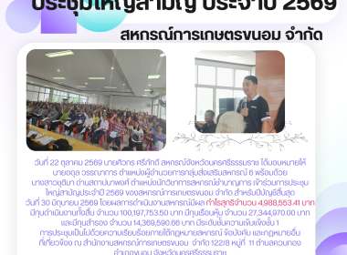 การประชุมใหญ่สามัญประจำปี 2569 ของสหกรณ์การเกษตรขนอม จำกัด ... พารามิเตอร์รูปภาพ 1